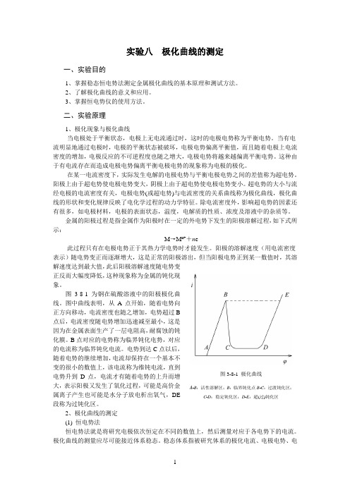 极化参考资料曲线的测定