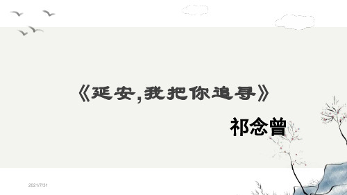 《延安,我把你追寻》PPT精品课件