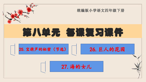 部编版四年级语文下册第八单元每课复习课件(课文要点)