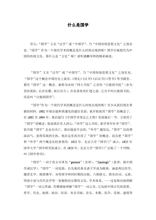 潘麟导师：什么是国学——中国人文化身份的认同