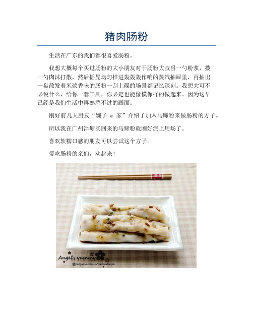 猪肉肠粉【精品做菜教程】