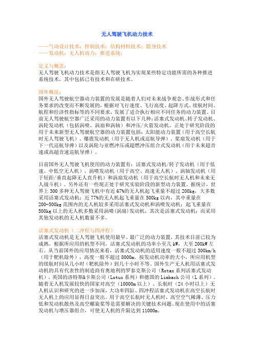 无人驾驶飞机动力技1