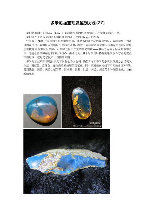 多米尼加蓝珀及鉴别方法