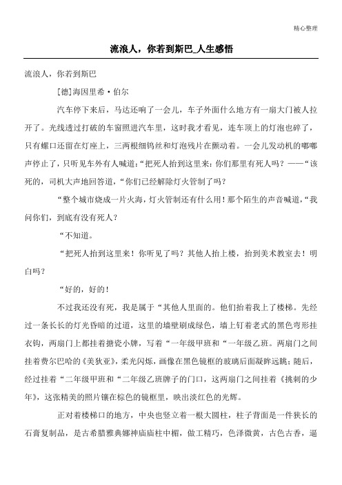 流浪人,你若到斯巴_人生感悟