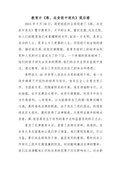 纪律教育片观后感
