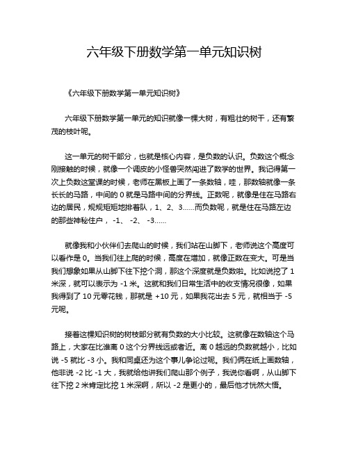 六年级下册数学第一单元知识树