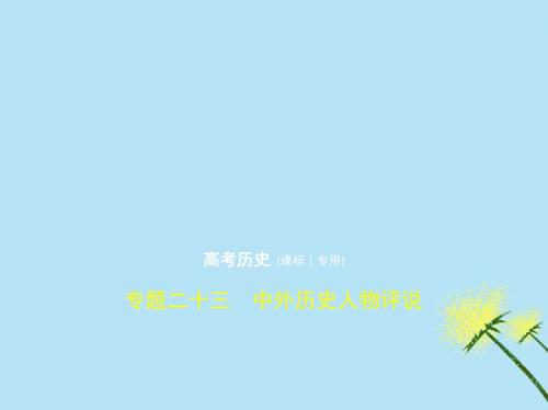 2020版高考历史一轮复习专题二十三中外历史人物评说课件