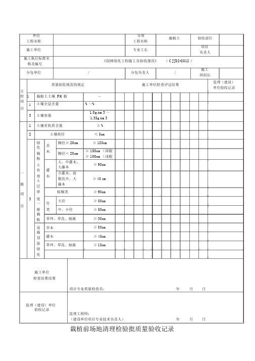栽植土检验批质量验收记录范文.docx