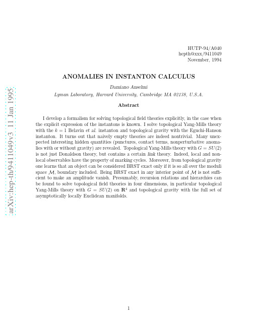 Anomalies in Instanton Calculus