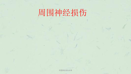周围神经损伤讲课ppt课件