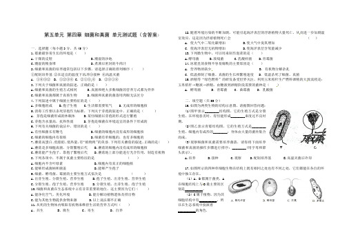 人教版八年级生物 上册 第五单元 第四章 细菌和真菌 单元测试题(含答案)