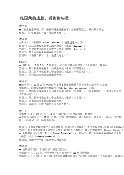 张国荣的成就