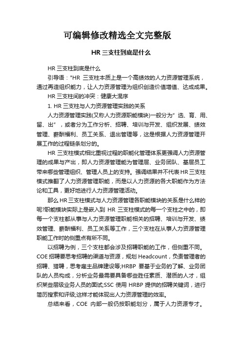 HR三支柱到底是什么精选全文