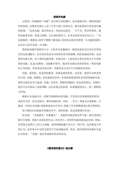 我家的电脑  人教版五年级语文上册单元作文范文