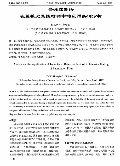 管波探测法在基桩完整性检测中的应用实例分析
