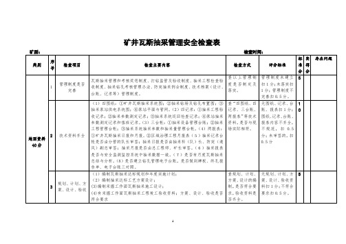 瓦斯抽采系统评价表