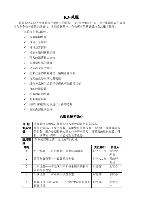 K3-总账系统