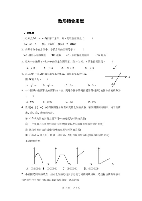 中考数学复习专题 数形结合思想(含答案)