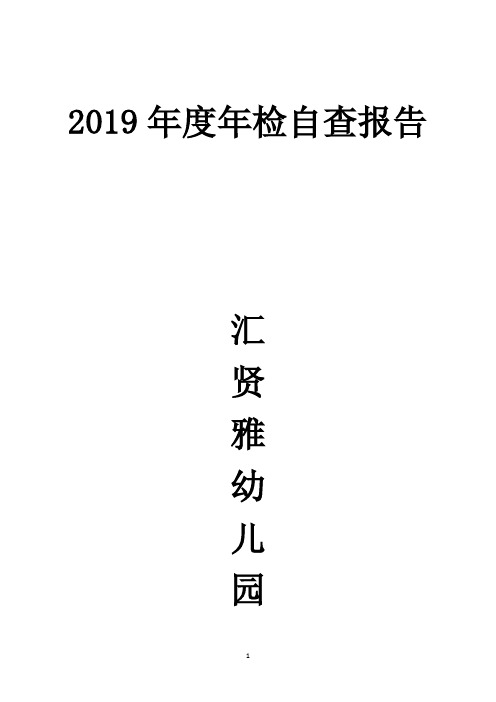 2019年度年检自查报告