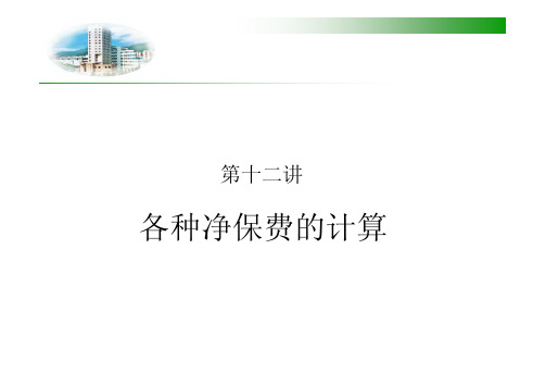 第十二讲 各种净保费计算