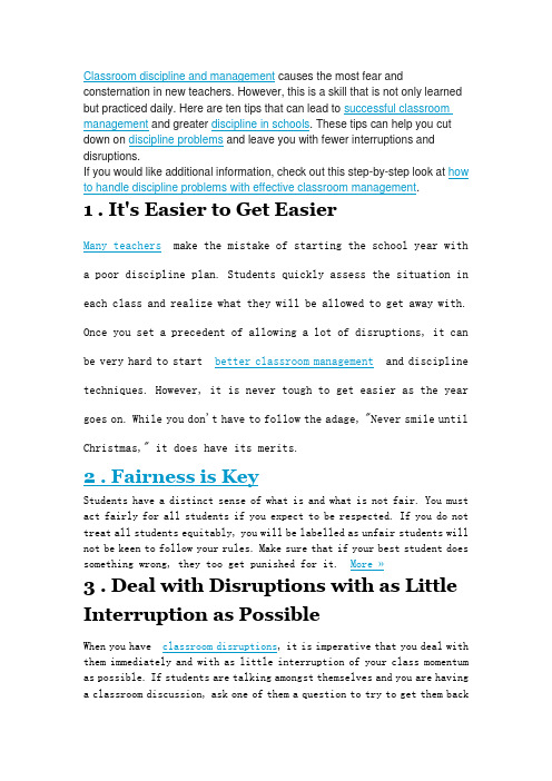 Top 10 Tips for Classroom Discipline and Management