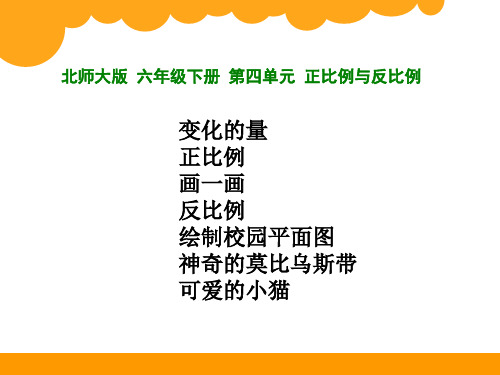 北师大版六年级数学下册第四单元《比例和反比例》ppt课件