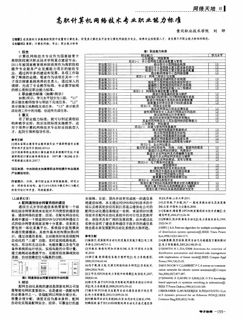 高职计算机网络技术专业职业能力标准