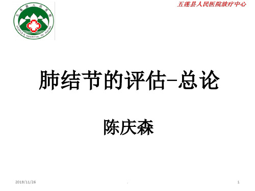 肺结节的评估-总论PPT课件