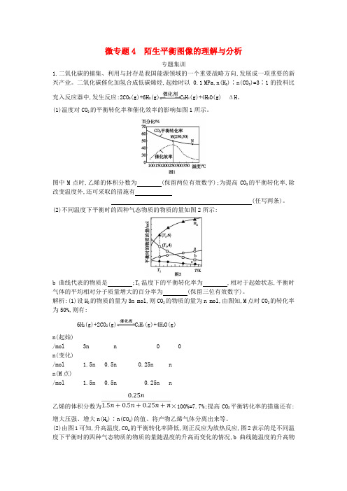 高考化学二轮复习微专题4陌生平衡图像的理解与分析专题集训
