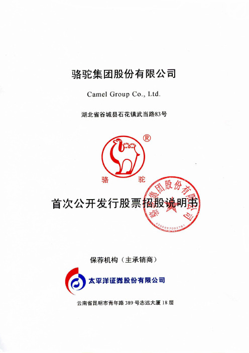 2011-06-01-601311-骆驼股份：首次公开发行股票招股说明书