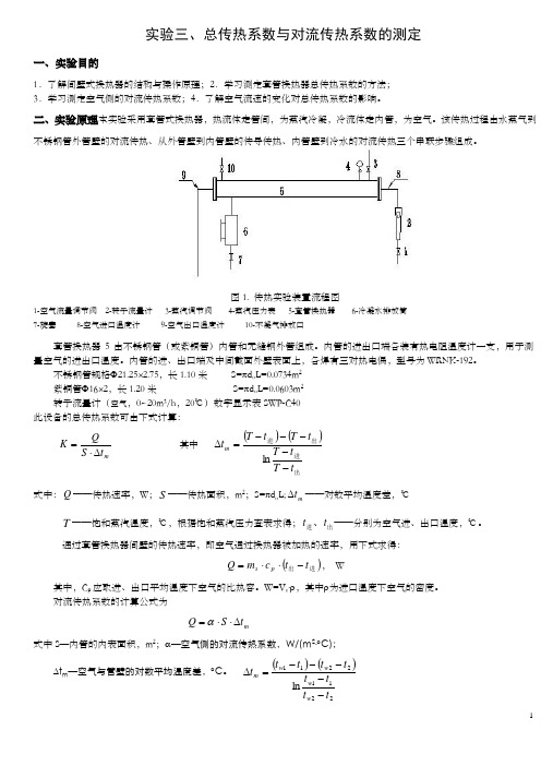 化工原理实验报告三空气总传热