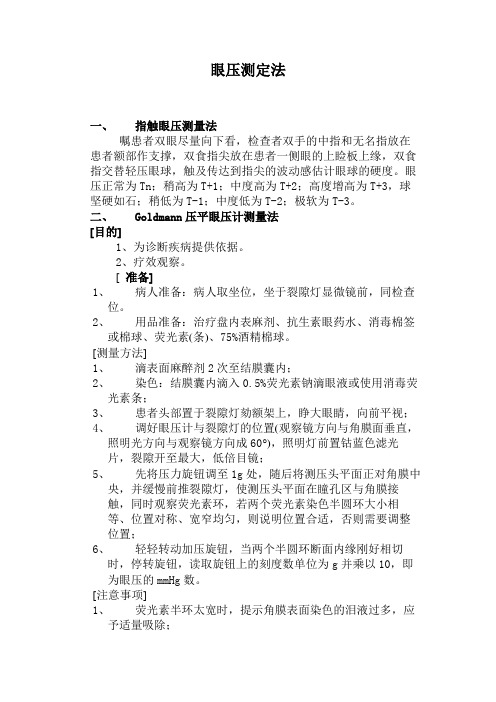 眼压测量法