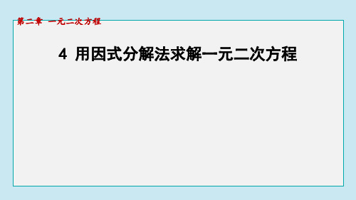 用因式分解法求解一元二次方程ppt课件