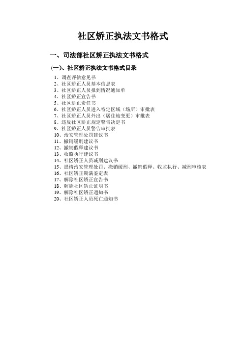 社区矫正执法文书格式