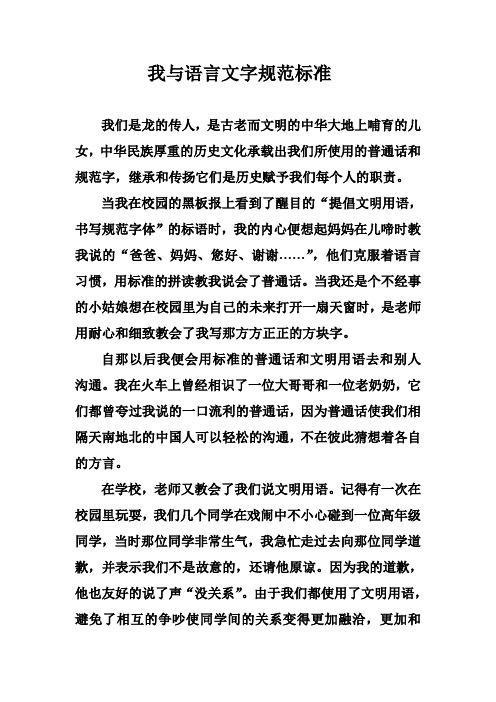 我与语言文字规范标准