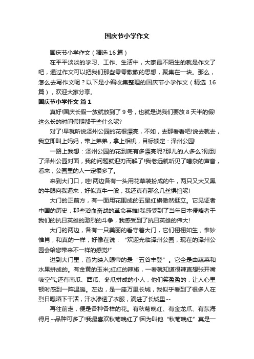 国庆节小学作文（精选16篇）