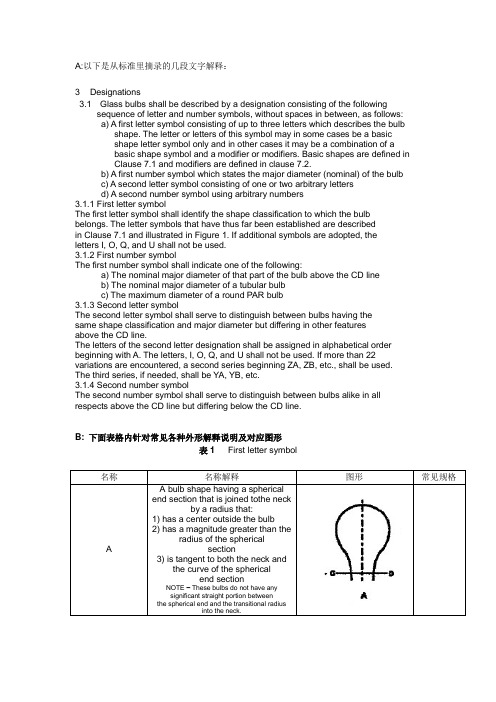 ANSI C79.1-2002(电灯玻璃球泡灯的名称解释)