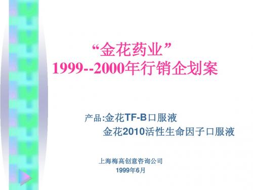 金花药业1999--2000年行销企划案