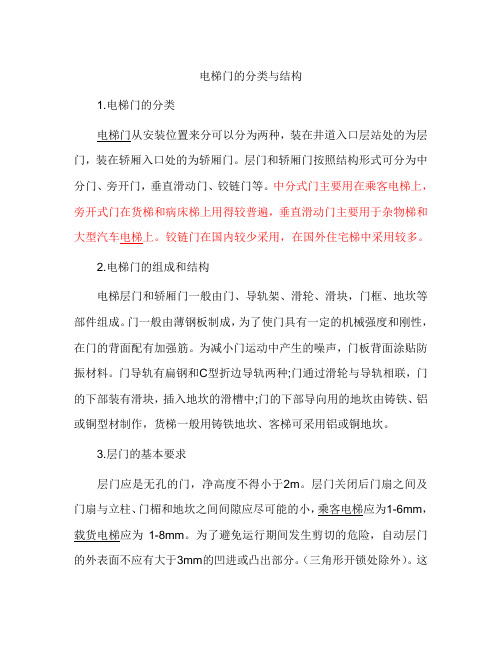 电梯门的分类与结构