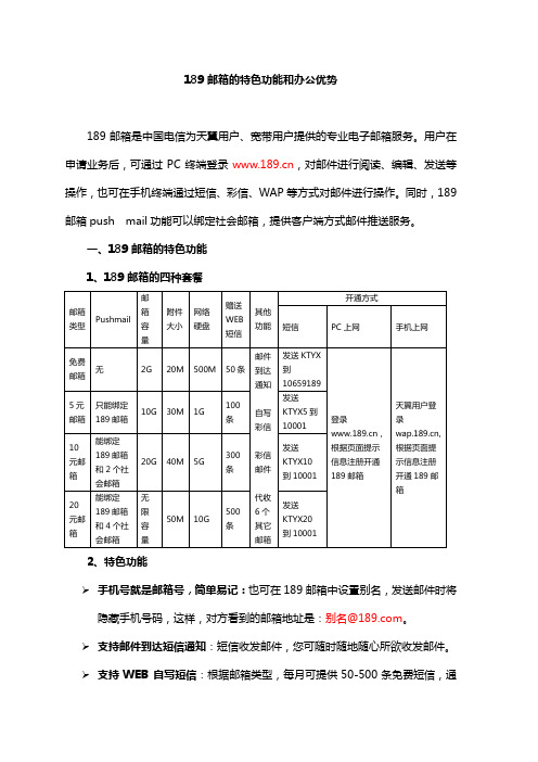 189邮箱的特色
