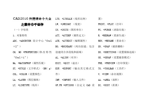 CAD2018快捷键命令大全