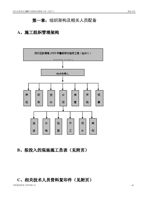 组织架构及施工组织计划等