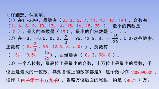 人教版小学六年级数学下册《数的认识(1)》天天练