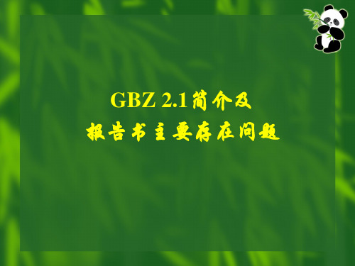 GBZ_2.1简介及报告书主要存在问题