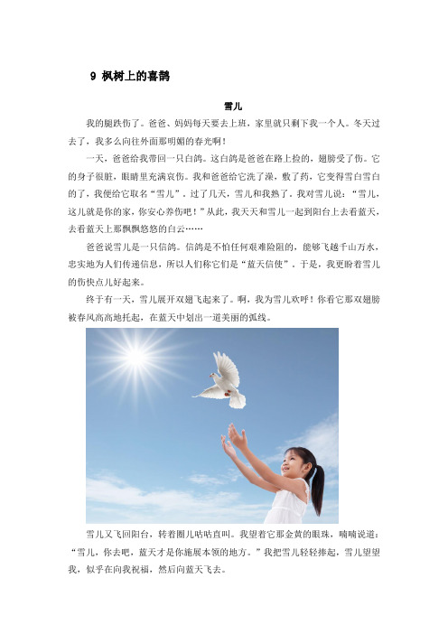 最新部编版 小学二年级 语文下册 第四单元 9.枫树上的喜鹊(推荐阅读)