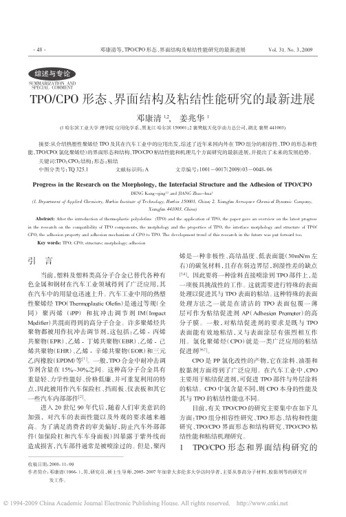 TPO_CPO形态_界面结构及粘结性能研究的最新进展