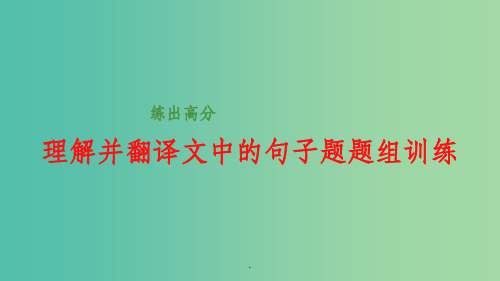 高考语文大一轮总复习 文言文阅读 理解并翻译文中的句子题题组训练 新人教版