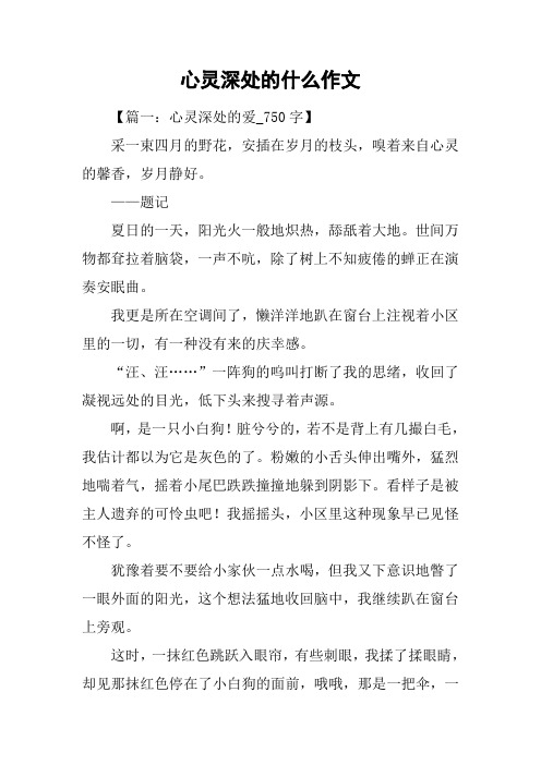 心灵深处的什么作文
