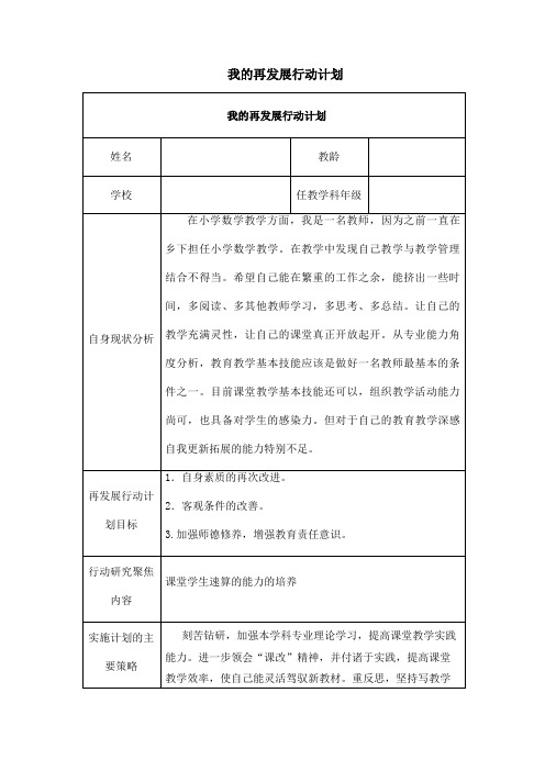 我的再发展行动计划