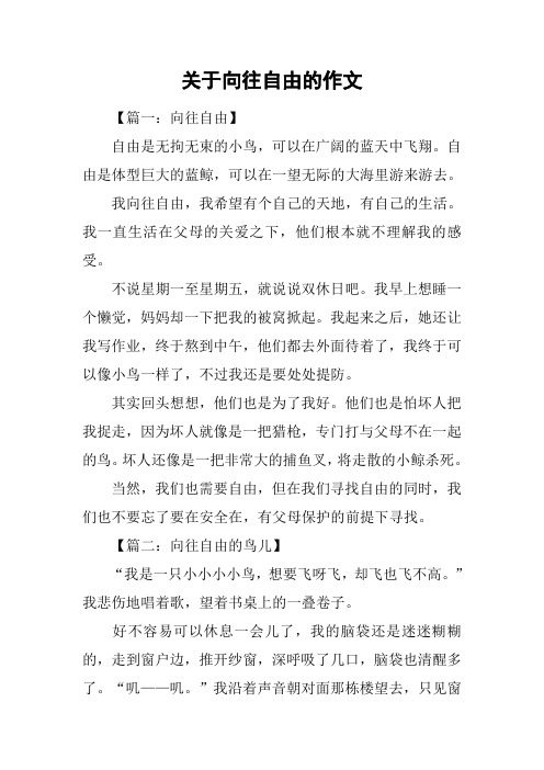 关于向往自由的作文